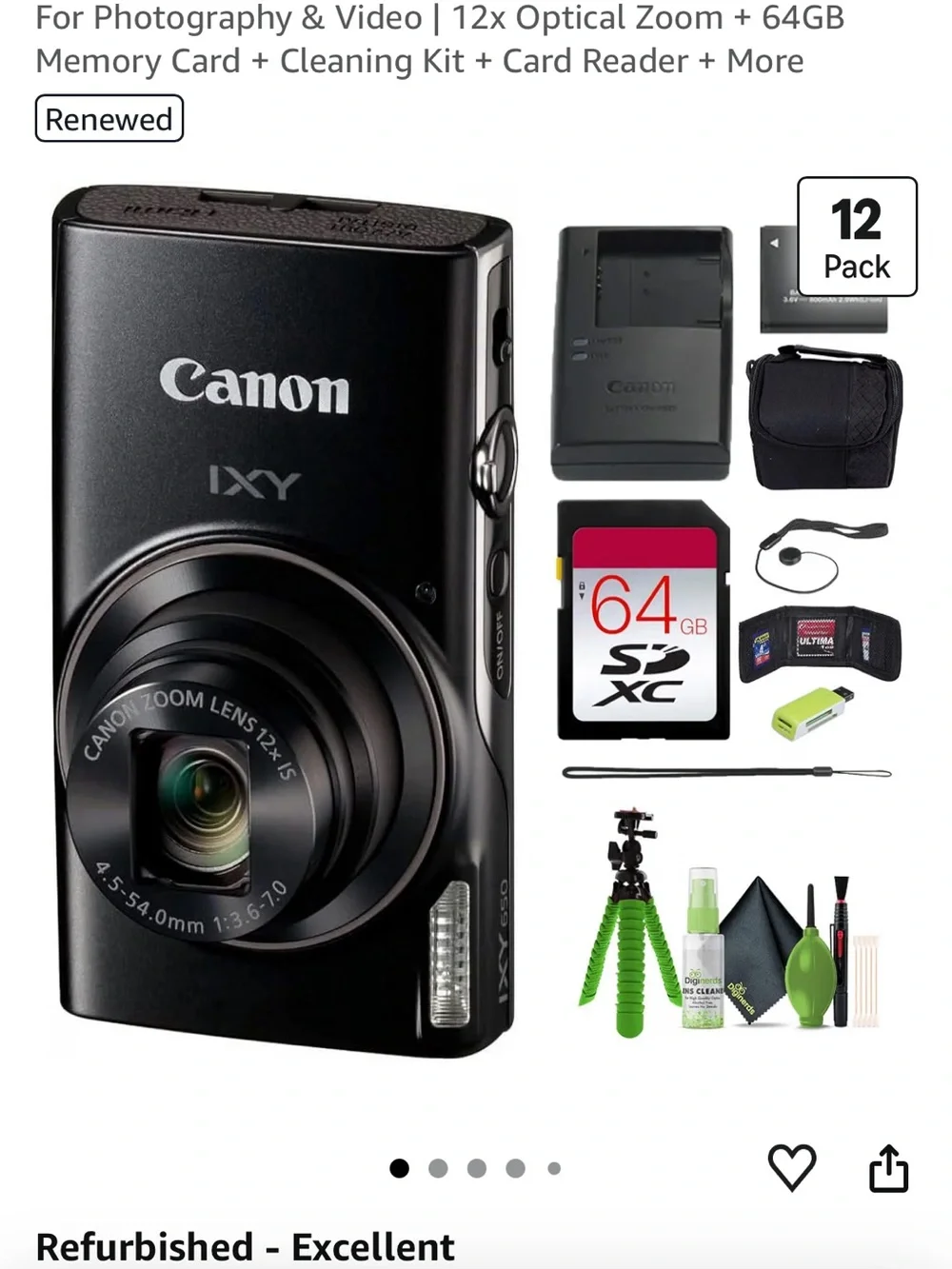 Canon IXY Compact Digital Camera - Black Finish